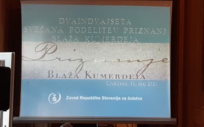 PRIZNANJE BLAŽA KUMERDEJA GIMNAZIJI SLOVENJ GRADEC